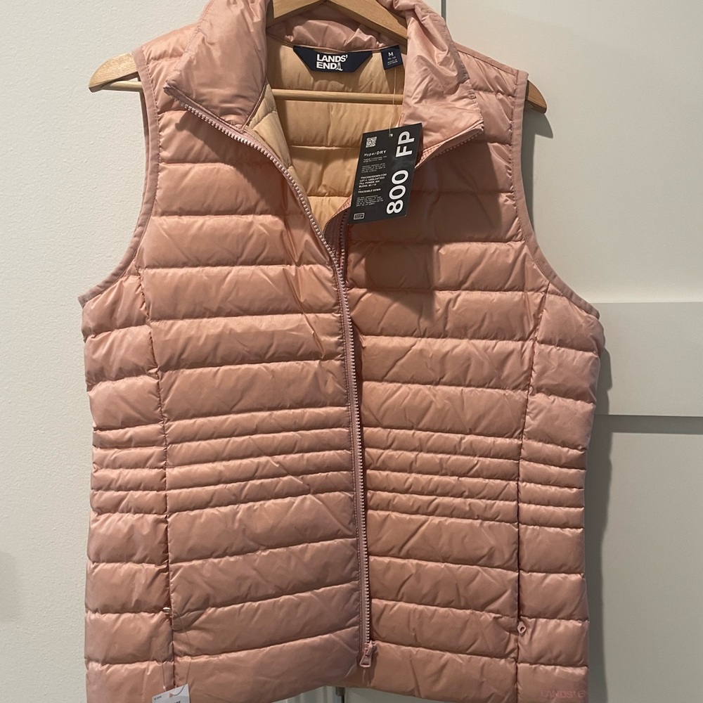 Lands' End Women's Packable Puffer Vest in Light Pink